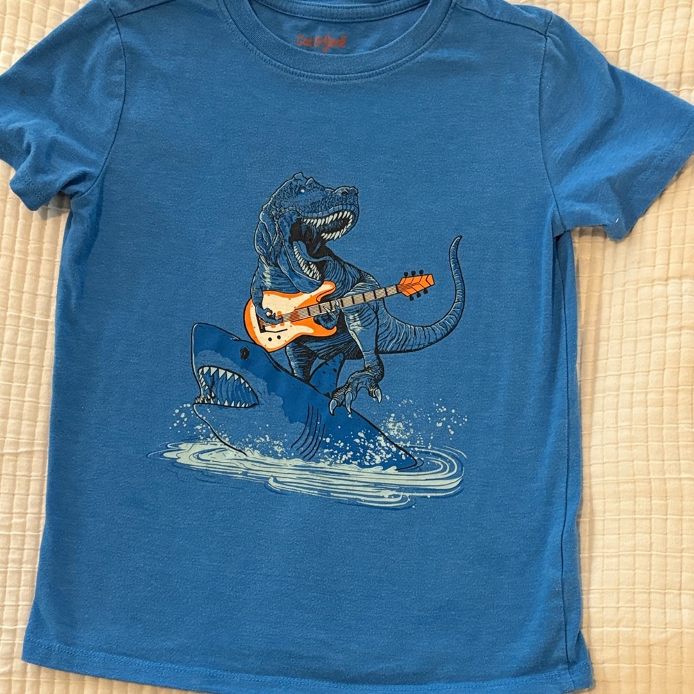 Cat & Jack Blue T-Rex Shark Adventure Tee